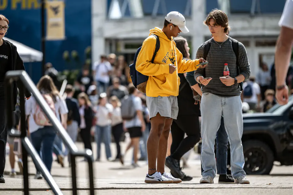 Students standing in front of the Mountainlair